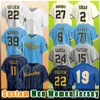 22 Maglia da baseball Christian Yelich 27 Willy Adames Corbin Burnes Josh Hader Robin Yount Rowdy Tellez Luis Urias Hunter Renfroe Lorenzo Cain Hoby Milner Caratini