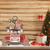 Decoratieve objecten Figurines houten bord kerstdecoraties 12 stks tafel ornamenten creatief houten boerderij kerstfeest huizenparty lagere lade Craft 221125