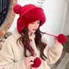 Cloches 2022 New Wool Hat Winter Winter Winter Wool Ball Ballover Hat Warm and Plush Proush Riding Lei Feng Hat