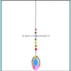 Other Home Decor Colour Crystal Handmade Ornament Jewelry Rhinestone Gourd Scallop Pattern Pendants Chain Hanging Curtain Diy New Ar Dhncs