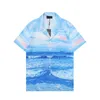 ZA-RA-SS 새로운 여름 짧은 슬리브 디자이너 볼링 셔츠 남성 패션 화려한 꽃 프린트 드레스 셔츠 남자 일반 맞춤 캐주얼 실크 셔츠 M-3XL 7945