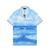 Brand 24Ss New Plus Size Men's Shirt Amirir Shirt Short Sleeve Designers Paris Bowling Shirts Fashion Floral Print Dress Man Off Whitesh 2290