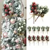 Decorazioni natalizie 5 pezzi Neve finta Gelo Ramo di pino Cono Bacca Agrifoglio Fai da te Albero di Natale Ornamento per la casa Decorazione natalizia Forniture Forniture regalo 221125