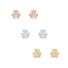 Lucky Clover Stud Brincos Designer para mulheres letra v quatro folhas Cleef Mini luxuoso jóias de jóias Diamante Earings Gold Rose Gold Silver