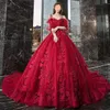 Luxurious Ball Gown Wedding Dresses Short Sleeves Tulle with 3D Floral Flowers Applicant Backless Stain Chapel Court Train Custom Made Vestidos De Novia