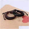 Charm Bracelets Wrap Mtilayer Leather Bracelet Adjust Braided Rope Infinity Wristband Bangle Cuff Luxury Designer Jewelry Women Brac Dhpxz