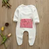 Rompers 09m Born Toddler Baby Boy Girls Romper Plaid Patchwork Long Sleeve Jumpsuit Outfits kläder 221125