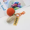 Keychains Cute Handmade Wool Knitted Keychain Couples' Fresh Persimmon Peanut Lucky Keyrings Car Keys Decor Bag Backpack Cloth Pendant