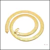 Kettingen Hoge kwaliteit 75cmx10mm Hip Hop Men Herringband Kettingen Gouden ketting rapper Chunky Chain Boys Nightclub DJ Sieraden 3 Dhgarden DH6T5