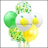 Décoration de fête Décoration de fête Ballon Été Ananas Cerise Citron Motif Ballons À Air Latex Pastèque Fruits Motifs Ai Dhw0C