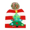 Gorro navideño con LED, gorro tejido, gorro tejido con luz navideña, regalo de Navidad para niños, decoraciones navideñas de Año Nuevo SN357