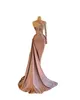 Gorgeous Elegant Plus Size Mermaid Evening Dresses for Women Long Sleeve Appliques Sweep Formal Evening Party Wear Pageant Gowns Custom Made