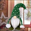 Party Favor White Beard Faceless Plush Ornaments New Party Supplies Rudolph Christmas Gnomes Forest Man Doll Green Red Knitted Cap K Dhysj