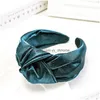 Headbands Shining Cloth Hairband Wide Side Headband Women Soft Center Knot Hair Hoop Casual Accessories Turban Wholesale Drop Delive Dhkgi