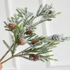 Dekoratif çiçekler yapay yeşil ev dekorasyon kar tanesi çam kozalağı Noel çelenk kolye kapı simülasyon ağacı rattan asılı