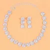 Necklace Earrings Set Stonefans Round Crystal And Wedding Jewelry Luxury Rhinestone Choker Dubai Bridal Women Gift