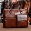 Briefcases PIUNCLE Genuine Leather Men's Business Briefcase For Work Men Shoulder Messenger Bag Casual Crossbody Office Handbag