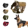 Hundhalsar Leases Tactical Dog Harness Leash Metal Buckle Molle German Shepherd Pet stora stora hundar Militärträning K9 Padded Quick Release Vest 221125