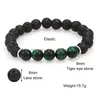 Beaded 6 Designs Lava Rock Beads Charms Bracelets Natural Essential Oil Diffuser Elastic Bracelet Volcanic Beaded Hand Strings Men D Dh5Ts