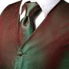 Herenvesten hi-tie merk zijden heren groen teal waistcoat jas stropdas pocket square manchetjes voor mannen jurk pak trouwfeest bedrijf 221124