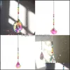 Other Home Decor Colour Crystal Handmade Ornament Jewelry Rhinestone Gourd Scallop Pattern Pendants Chain Hanging Curtain Diy New Ar Dhncs