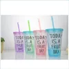 Mugs Factory Direct Creative Summer Ice Cup Student Double Portable Drinking With Lid St Refrigerated 27 K2 Drop Delivery Home Garde Dhxw7