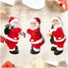 Рождественские украшения рождественские украшения электрические куклы Санта -Клаус Смешные пение танцы хризма игрушка детские подарки домашний декор dhvo5