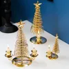 Juldekorationer Metal Candlestic Star Xmas Tree Shape Sculpture Candle Holder Decors Home Decoration Art Gift Navidad 221125