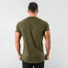 Men's T Shirts Fashion Plain Tops Fitness Mens Shirt Short Sleeve Muscle Joggers Bodybuilding Tshirt Male Gym Clothes Slim Fit Tee