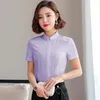 Chemisiers pour femmes nouveauté bordeaux été chemises à manches courtes pour femmes OL Styles bureau travail porter Blouse femme hauts vêtements grande taille