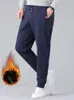 Męskie spodnie zimowe grube ciepłe polarowe mencze dresowe bawełniane joggery plus size 7xl 8xl 8xl luźna ścieżka odzieży sportowej z kieszeniem z suwakiem 221124