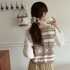 Women's Blouses Knitted V Neck Retro Crochet Hook Floral Cardigan Casual Loose Long Sleeve Autumn Drop Shoulder Knit Shirts