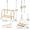 Other Bird Supplies 8pcs Pet Toys Set Parrot Chewing Undyed Wooden Environmental Healthy Swing Ladder Combination for Cage 221128