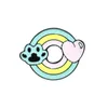 Pins Brooches Cute Cartoon Rainbow Round Brooches Red Heart Cat Claw Enamel Pins Alloy Brooch For Women Funny Denim Shirt Badge Jew Dhxzu