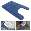 Toilet Seat Covers Mat Rug Bathroom U Shaped Pad Feet Non Washablecarpet Floor Bath Soft Cushion Memoryrugs Set Matsbowl Useful Skid