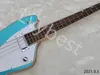 Electric Bass Guitar 4 String Chrome Parts Metlaic Blue Color Body Top Rosewood Fingerboard Dots Inlay long Tail