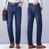 Heren jeans herfst groot formaat zakelijk casual lente mode losse stretch rechte broek hoogwaardige merkbroeken mannen 221128