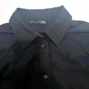 Chemises de chemisiers pour femmes banlieue basique Versatile la chemise noire féminine Fabric de longueur moyenne confortable