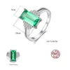 High End Emerald Ring S925 Sterling Silver Micro Set Zircon Synthetic Gemstone Brand Ring Europe och American Hot Popular Women Ring Jewelry Valentine's Day Gift SPC