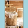 Autres produits de lessive Autres produits de lessive Panier sale en osier Panier Cadre Boîte de rangement Pot Shop Tissage Vêtements T200224 340 S2 D Dhbgq