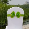 Housses de chaise en PU, 11 couleurs, avec nœud papillon gratuit, décoration de fête de mariage, 10 pièces/lot
