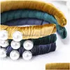 Hoofdbanden Fashion Women Haarband Hoogwaardige Pearls Hoofdband Handband Handgemaakte Flanel Hair Band ADT Hoofdkleding Turban Accessoires Drop Delive Dhaz6