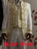 Мужские костюмы Blazers Mens England стиль смокинг -костюм классический белый пиджак Men Longline Prom Parter Singer 3 Piece Home Hombre 221124