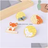 Pins Broches Broches d'animaux de dessin animé créatif ensemble 4 pièces mignon oiseau chauve-souris en alliage lettre conception émail peinture insignes pour les filles épinglettes Dhnmo