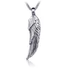 Anncient argent oiseau plume pendentif colliers rétro en acier inoxydable hommes discothèque collier Fine mode bijoux