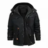 Mens Down Parkas Militaire Hiver Polaire Veste Intérieure Casual Épais Manteau Thermique Armée Pilote Air Force Cargo Outwear À Capuche 4XL 221128