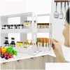 Storage Holders Racks Spice Organizer Rack Mtifunction Rotating Storage Shelf Slide Kitchen Cabinet Cupboard Cabinet1 4 V2 Drop De Dhp85