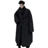 Mens Down Parkas UMI MAO Yamamoto Dark Thin Section Highgrade Black Midlength Diamond Style Trench Coat Plus Collar Long Femme 221128