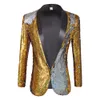 Men's Suits Blazers Shiny Sequin Glitter Embellished Jacket Nightclub Wedding Party Suit Stage Singers Clothes 221124