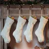 Calcetines para mujeres medias de regalo 18 pulgadas Decoración de decoración Sock Pack personalizado 4 Saco de tejido navideño
